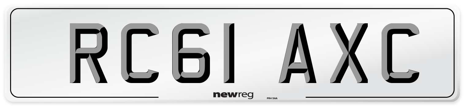 RC61 AXC Number Plate from New Reg